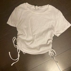 White shirt with tie string sides L